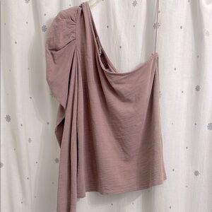 Nation Ltd. Mauve Draped Asymmetrical Top